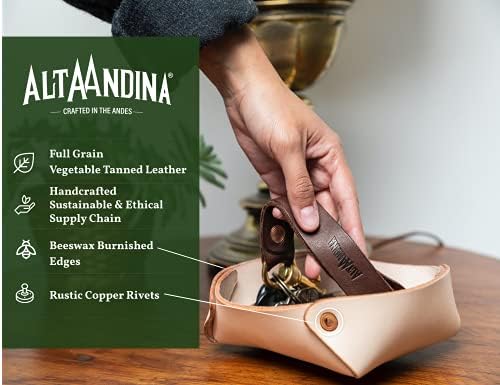 אלטה Andina עור כוללני | ירקות עור שזוף המשרת מגש | השידה & השידה ארגונית | תכשיטים מגש, נשים & גברים (חום – קפה)